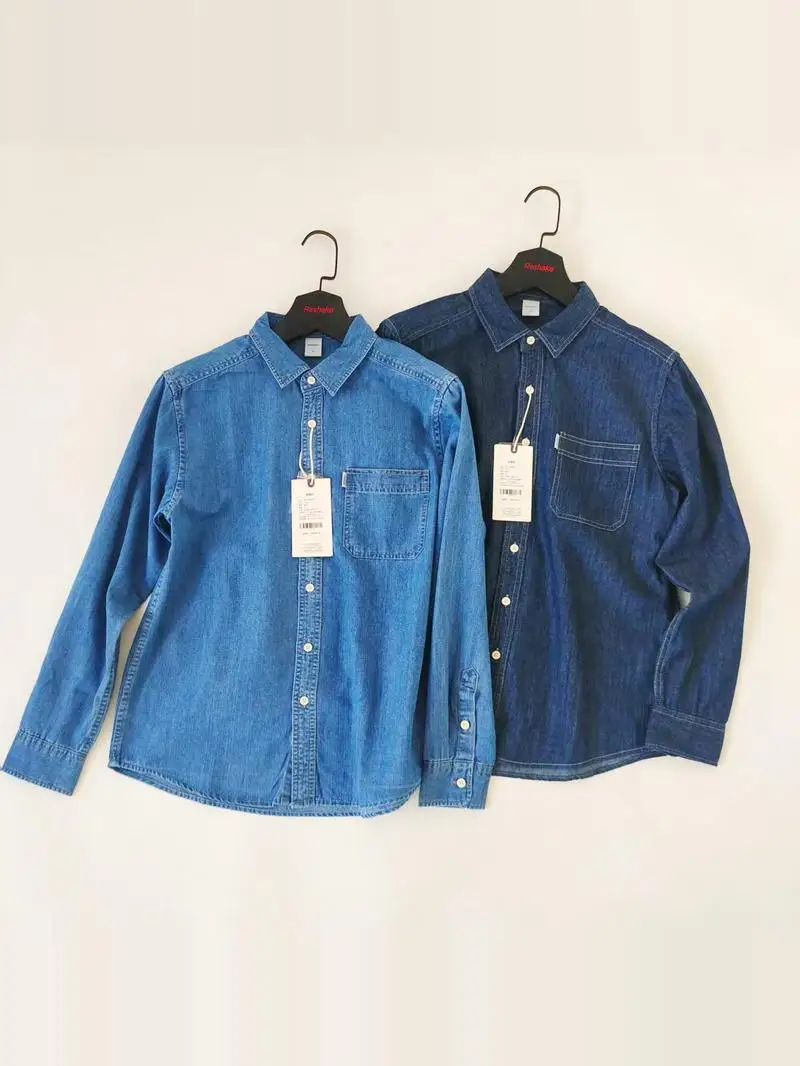 Spring New Sle American Soft Pure Cotton Waed Loose Workwear Denim irt Jaet Men Casual Base irt Breathable Youth Po...
Spring New Sle American Soft Pure Cotton Waed Loose Workwear Denim irt Jaet Men Casual Base irt Breathable Youth Po...