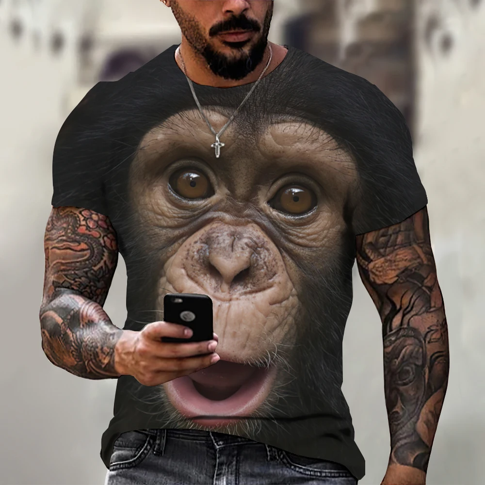 Men's T-shirt Street Fashion Monkey 3D Print Top Short Sleeve Summer Funny Round Neck Casual Loose Plus Classic Shirt 2023
Men's T-shirt Street Fashion Monkey 3D Print Top Short Sleeve Summer Funny Round Neck Casual Loose Plus Classic Shirt 2023