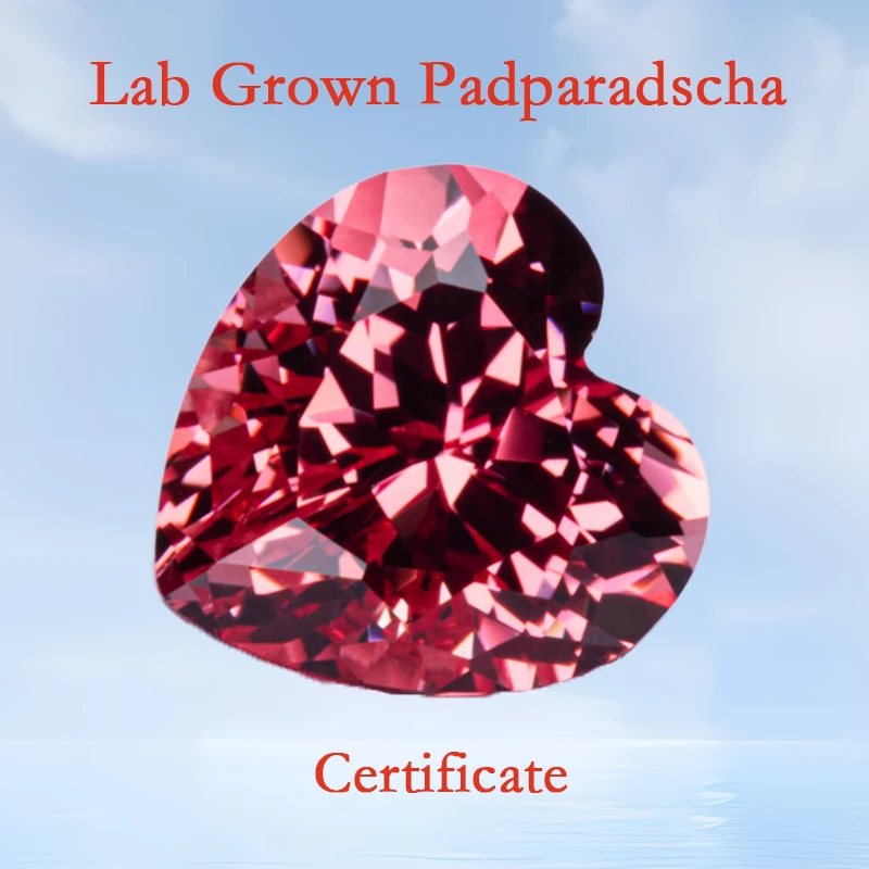 Lab Grown Padparadscha Top Quality Heart Shape Red Lotus Color VVS1 Charms Beads for Jewelry Making Selectable AGL Certificate
Lab Grown Padparadscha Top Quality Heart Shape Red Lotus Color VVS1 Charms Beads for Jewelry Making Selectable AGL Certificate