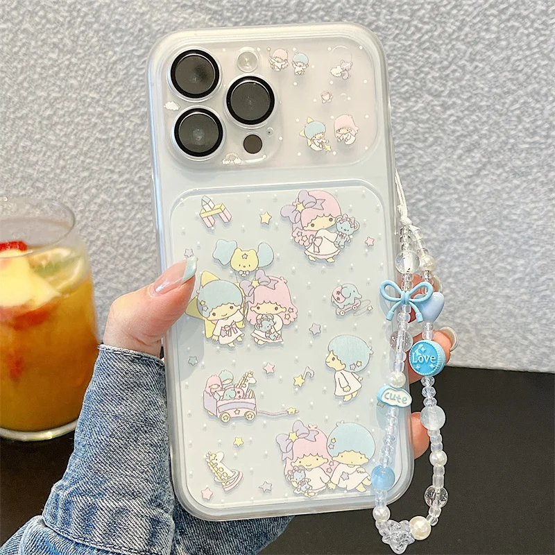 New Fashion iPhone case Little Twin Stars Card Holder Phone Case With Beaded Strap For iPhone 15 16 17 Clear Shockproof Cute Cov
New Fashion iPhone case Little Twin Stars Card Holder Phone Case With Beaded Strap For iPhone 15 16 17 Clear Shockproof Cute Cov