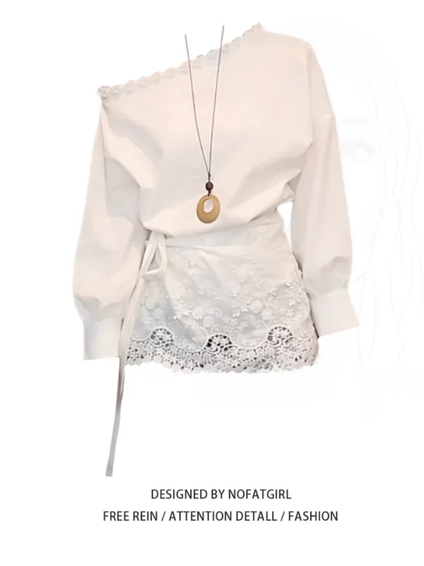 plus Size Women's Korean Style Long Sleeve Shirt Beautiful Floral Neck Design Slant Shoulder Summer New Fashion Top
plus Size Women's Korean Style Long Sleeve Shirt Beautiful Floral Neck Design Slant Shoulder Summer New Fashion Top