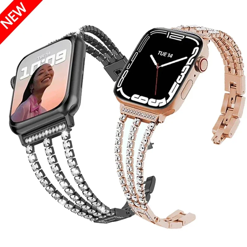 Роскошная цепочка со стразами сменный ремешок для Apple Watch 7 6 SE 5 4 ремешок 44 мм 40 мм наручный браслет для iWatch 3 42 мм 38 мм
Роскошная цепочка со стразами сменный ремешок для Apple Watch 7 6 SE 5 4 ремешок 44 мм 40 мм наручный браслет для iWatch 3 42 мм 38 мм
