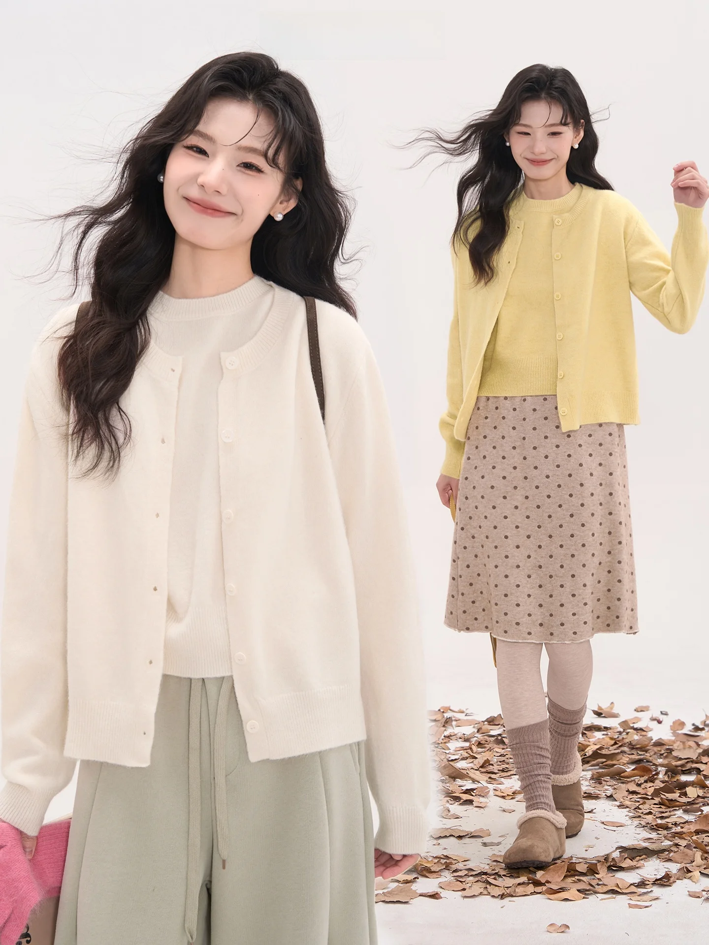 Корейский вязаный кардиган-свитер с коротким рукавом, комплект из двух предметов, женский, зимний, модный, теплый, однотонный, с круглым вырезом, на пуговицах
Корейский вязаный кардиган-свитер с коротким рукавом, комплект из двух предметов, женский, зимний, модный, теплый, однотонный, с круглым вырезом, на пуговицах