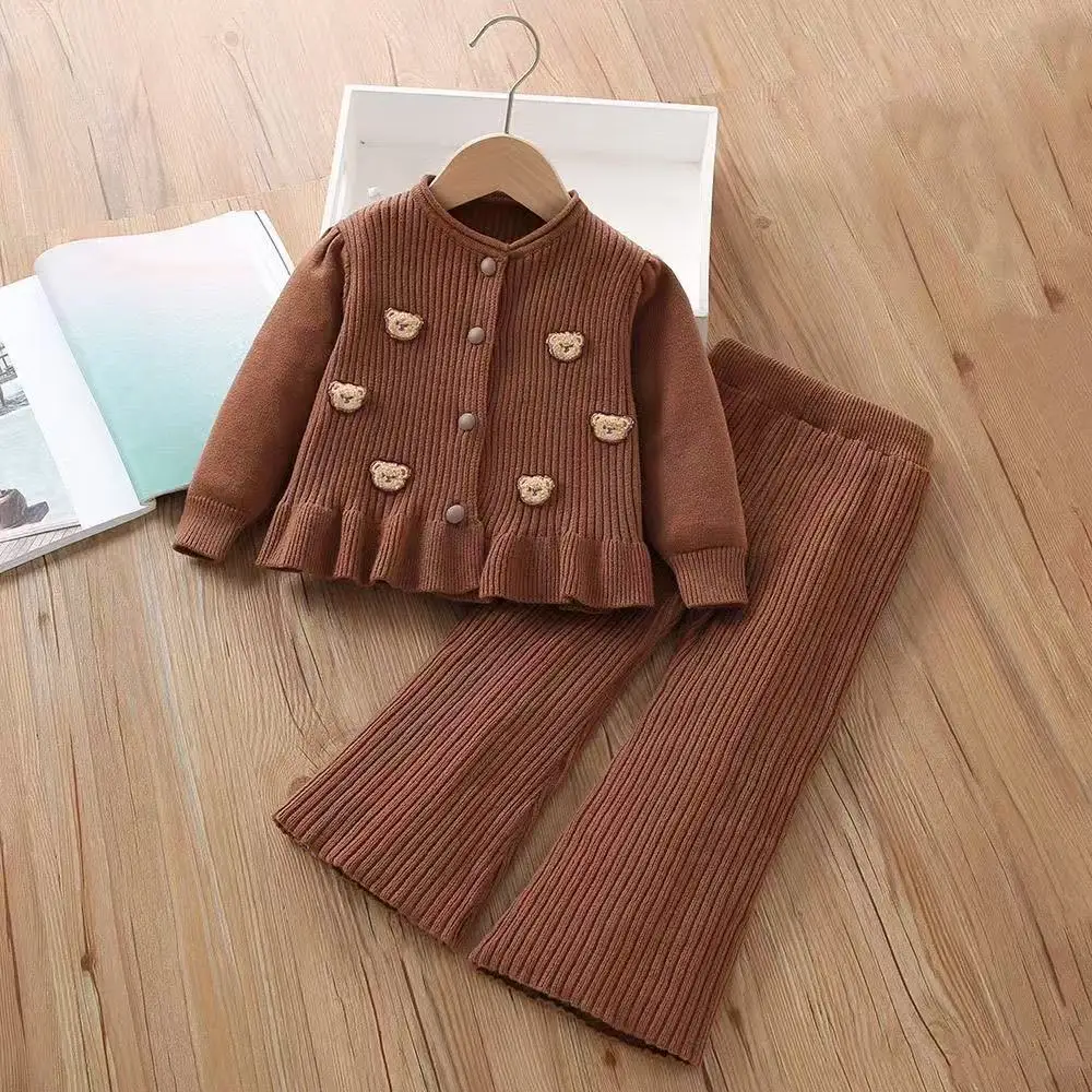 Girls' Sweater Set Autumn/Winter New Style Cute Cartoon Girl Baby Knitted Cardigan+Pants Two Piece Set Trendy 90-130CM
Girls' Sweater Set Autumn/Winter New Style Cute Cartoon Girl Baby Knitted Cardigan+Pants Two Piece Set Trendy 90-130CM