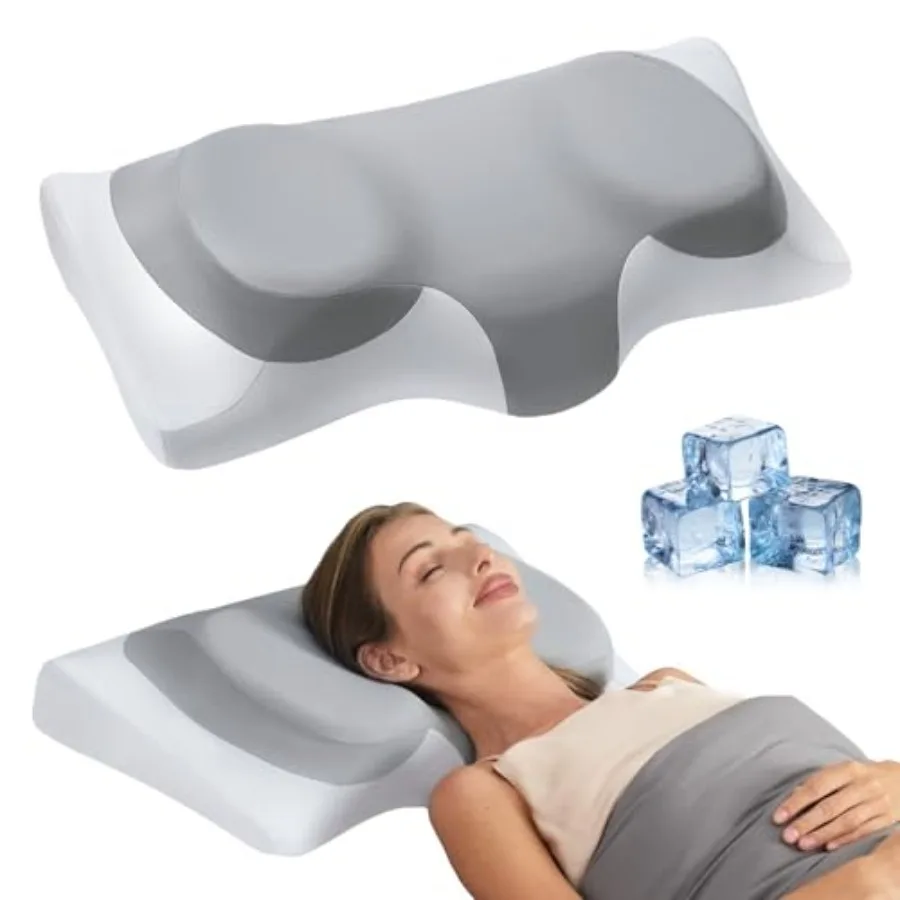 Dual-Layer Memory Foam Cervical Neck Pillow, Contour Cooling Gel Support Pillow for Neck Shoulder Pain Relief, Ergonomic Orthop
Dual-Layer Memory Foam Cervical Neck Pillow, Contour Cooling Gel Support Pillow for Neck Shoulder Pain Relief, Ergonomic Orthop
