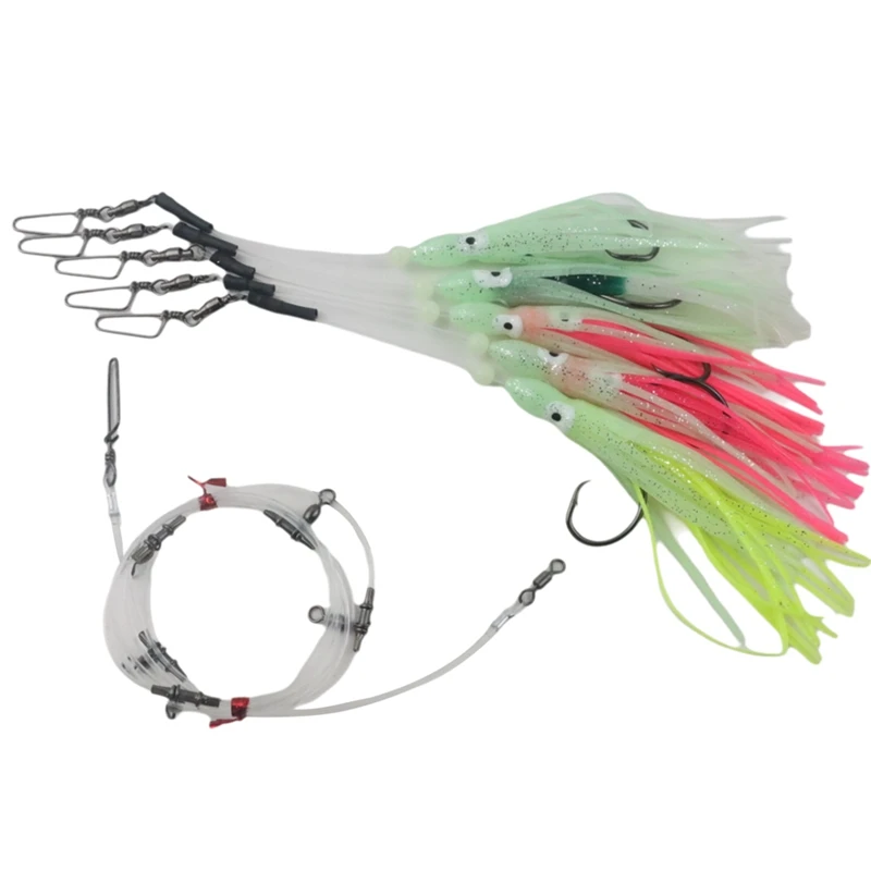 AA67-Glow Squid Deep Drop Tilefish Rig, отличная для глубокой рыбалки для плитки, Grouper Snapper, нижней рыболовной установки
AA67-Glow Squid Deep Drop Tilefish Rig, отличная для глубокой рыбалки для плитки, Grouper Snapper, нижней рыболовной установки