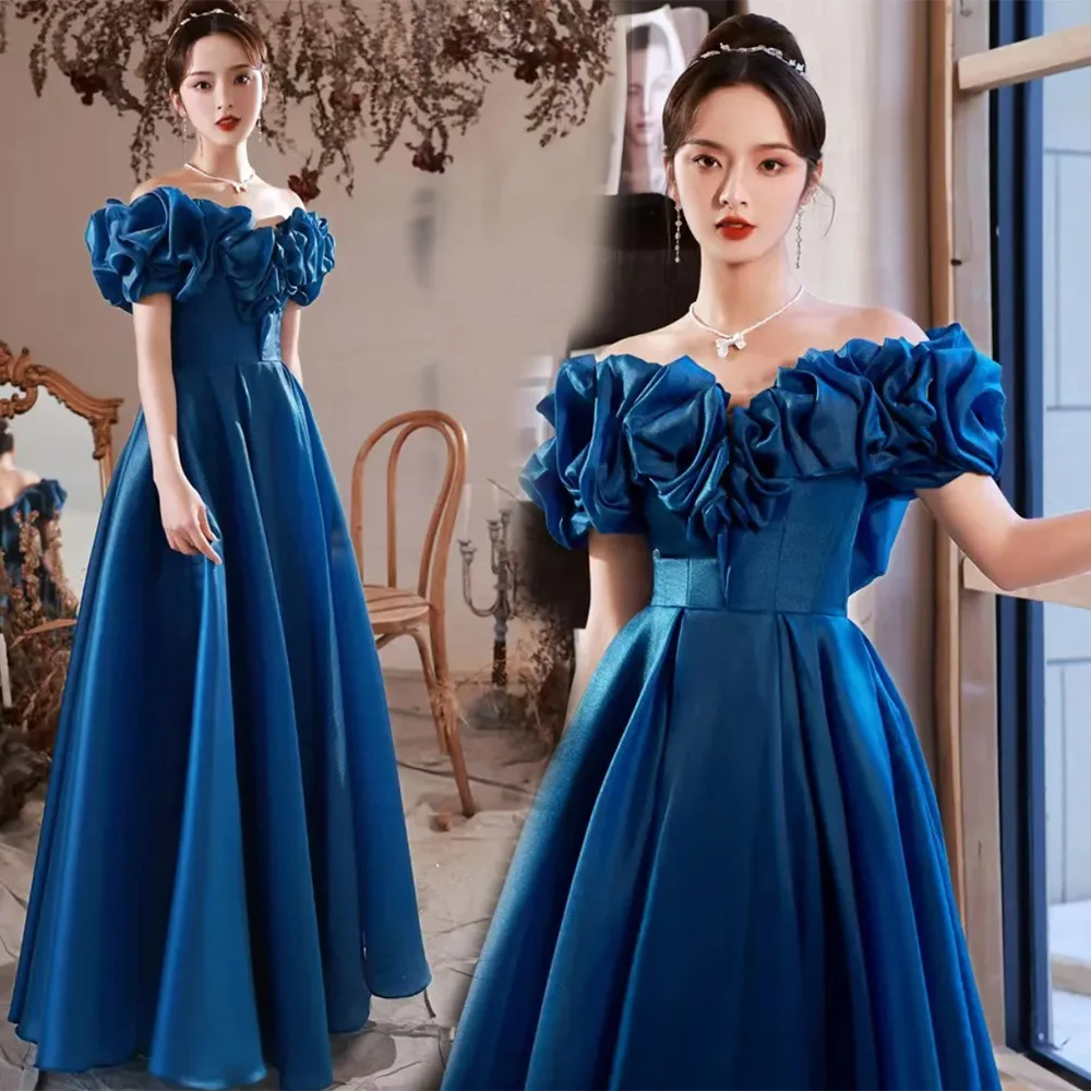 New Custom Off-Shoulder Evening Dresses A Line Floor-Length Satin long Backless Plus Size
New Custom Off-Shoulder Evening Dresses A Line Floor-Length Satin long Backless Plus Size