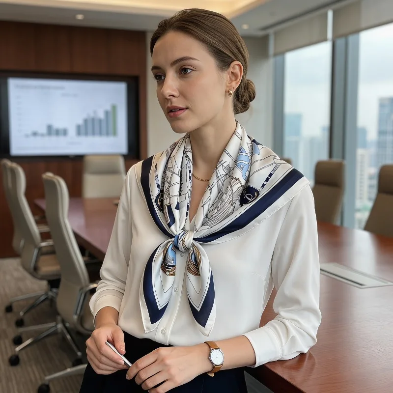 100% Mulberry Silk Scarf 35" Square Headscarf Women’s Hair Wraps Travel Shawl (88*88cm) With Gift Packed Blue Nautical Print
100% Mulberry Silk Scarf 35" Square Headscarf Women’s Hair Wraps Travel Shawl (88*88cm) With Gift Packed Blue Nautical Print