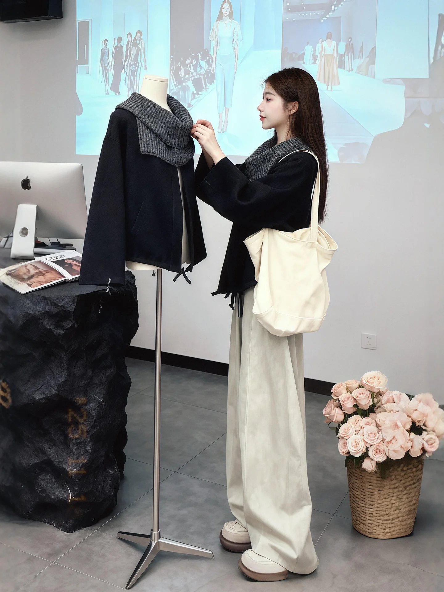 Faionable Winter Outfit for plus Size Women Woolen Coat Wide Leg Pants Scarf Collar Korean Sle Tee Piece Set Ele An...
Faionable Winter Outfit for plus Size Women Woolen Coat Wide Leg Pants Scarf Collar Korean Sle Tee Piece Set Ele An...