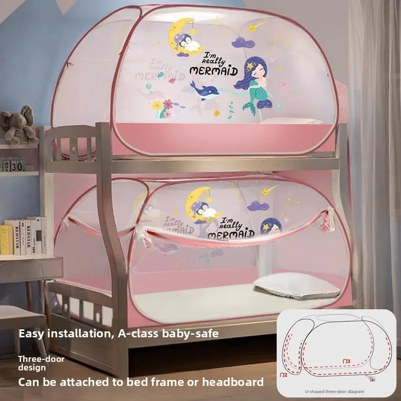 No-Install Three-Open Upper-Bed Mother-Child Door Mosquito Net 18M Anti-Fall Polyester Fiber Universal Bedding Accessory
No-Install Three-Open Upper-Bed Mother-Child Door Mosquito Net 18M Anti-Fall Polyester Fiber Universal Bedding Accessory