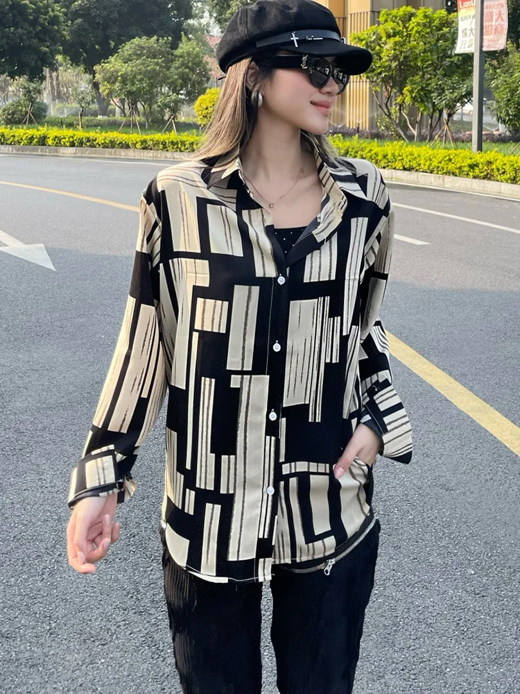 Женская весенняя рубашка в гонконгском стиле, атласная рубашка в стиле ретро, средний повседневный воротник-поло, длинный свободный верх с длинными рукавами, топ BL089 
Женская весенняя рубашка в гонконгском стиле, атласная рубашка в стиле ретро, средний повседневный воротник-поло, длинный свободный верх с длинными рукавами, топ BL089