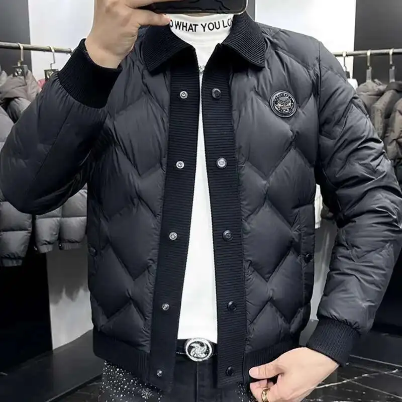 2024 Down Jacket Solid Color Coat Men Winter Long Sleeve Winter Jacket Men Knitted Patchwork Jacket Men Shiny Down Jacket Black
2024 Down Jacket Solid Color Coat Men Winter Long Sleeve Winter Jacket Men Knitted Patchwork Jacket Men Shiny Down Jacket Black