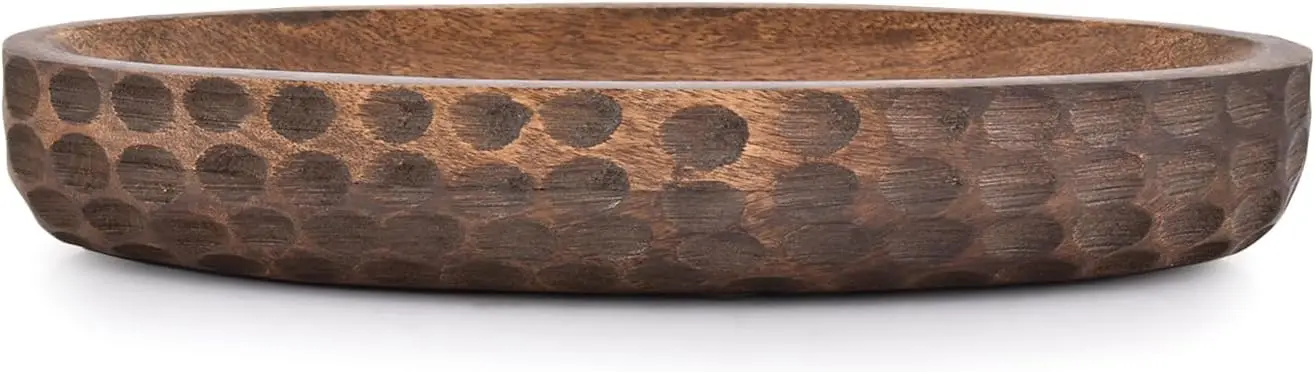 Hand-Carved Mango Wood Decorative Bowl, Farmhouse Centerpiece for Home, Café, Restaurant (14" x 6" x 2.3")
Hand-Carved Mango Wood Decorative Bowl, Farmhouse Centerpiece for Home, Café, Restaurant (14" x 6" x 2.3")
