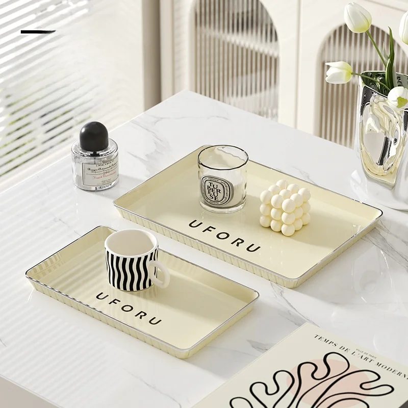 Plastic Tea Tray Rectangular Living Room Fruit Storage Tray Nordic Style Tea Set Dining Table Decorative Accessories
Plastic Tea Tray Rectangular Living Room Fruit Storage Tray Nordic Style Tea Set Dining Table Decorative Accessories