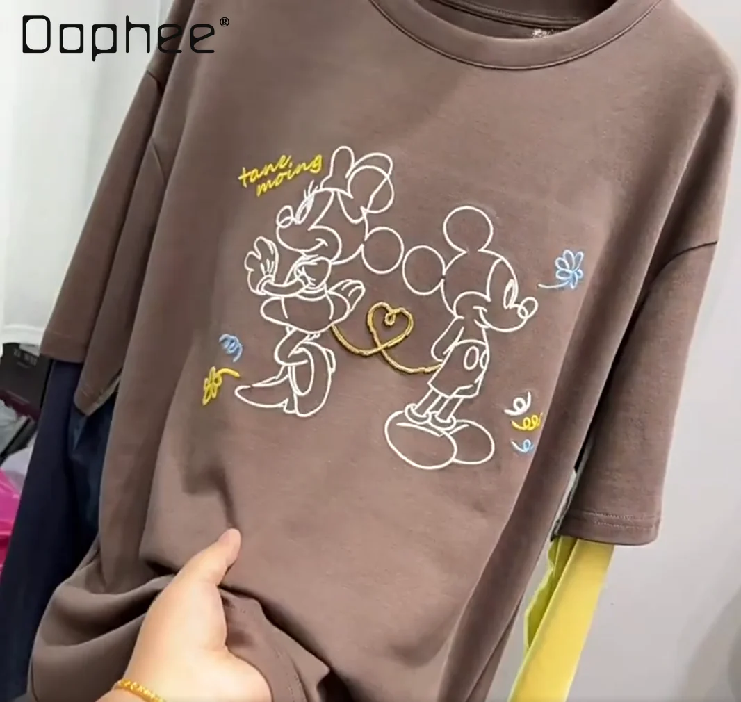 Sleeve Different Color Fake Two-Piece T-Shirt Mid-Length Long Sleeve Tee Autumn Oversize Pullover Embroidered Loose Top
Sleeve Different Color Fake Two-Piece T-Shirt Mid-Length Long Sleeve Tee Autumn Oversize Pullover Embroidered Loose Top