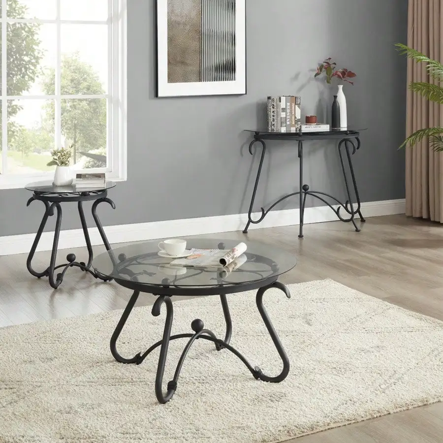 2 Piece Tempered Glass Surface Coffee Table Set Decor Coffee Table Round End Side Table With Sturdy Construction For Living Room Rustic Black
2 Piece Tempered Glass Surface Coffee Table Set Decor Coffee Table Round End Side Table With Sturdy Construction For Living Room Rustic Black