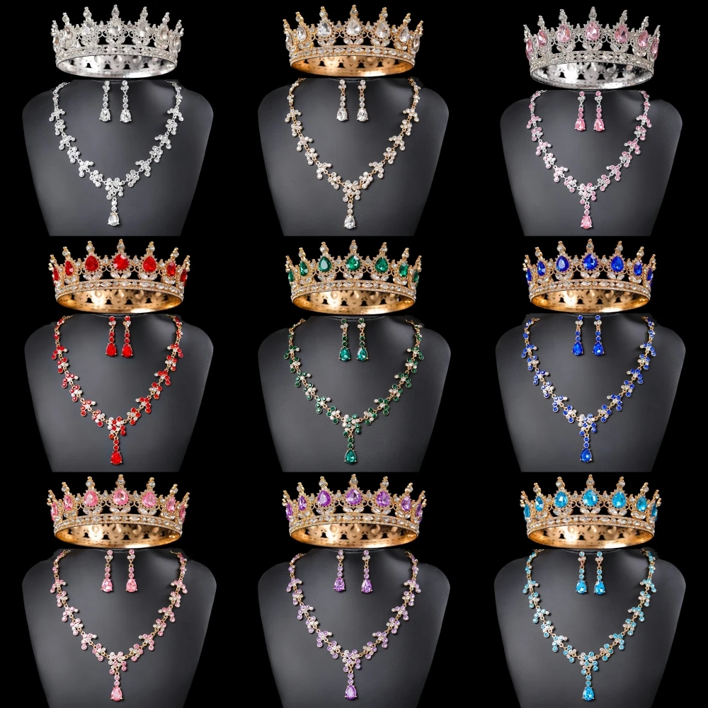 Набор из 3 предметов: колье, серьги и корона с кристаллами, свадебный комплект украшений с камнями, аксессуары для волос для невесты, свадебная корона-тиара
Набор из 3 предметов: колье, серьги и корона с кристаллами, свадебный комплект украшений с камнями, аксессуары для волос для невесты, свадебная корона-тиара
