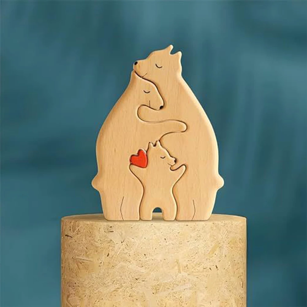 Desktop Bear Decor Wooden Puzzle Mother and Son Animal Statues for Home Figurine
Desktop Bear Decor Wooden Puzzle Mother and Son Animal Statues for Home Figurine
