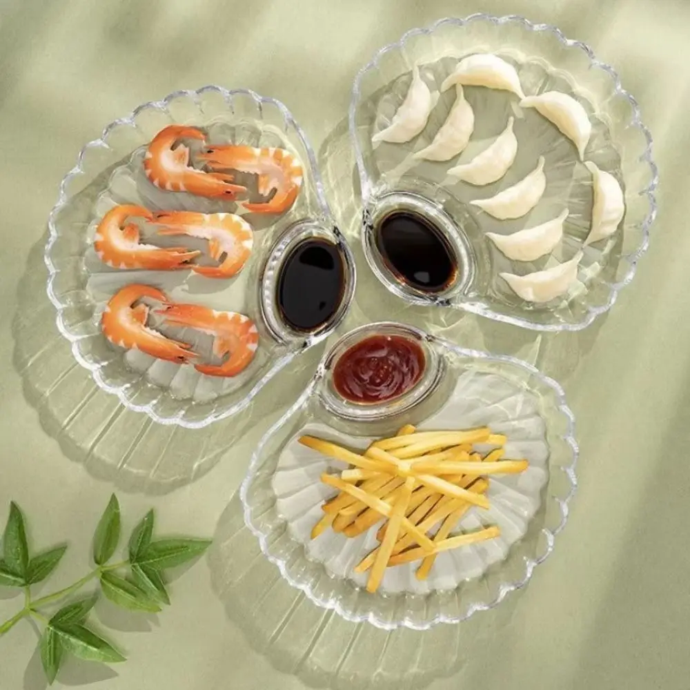 Transparent Dumpling Dish with Vinegar Discs Shell Shaped Food Compartment Tray Heat-resistant Thicken Shell Spitting Dish
Transparent Dumpling Dish with Vinegar Discs Shell Shaped Food Compartment Tray Heat-resistant Thicken Shell Spitting Dish