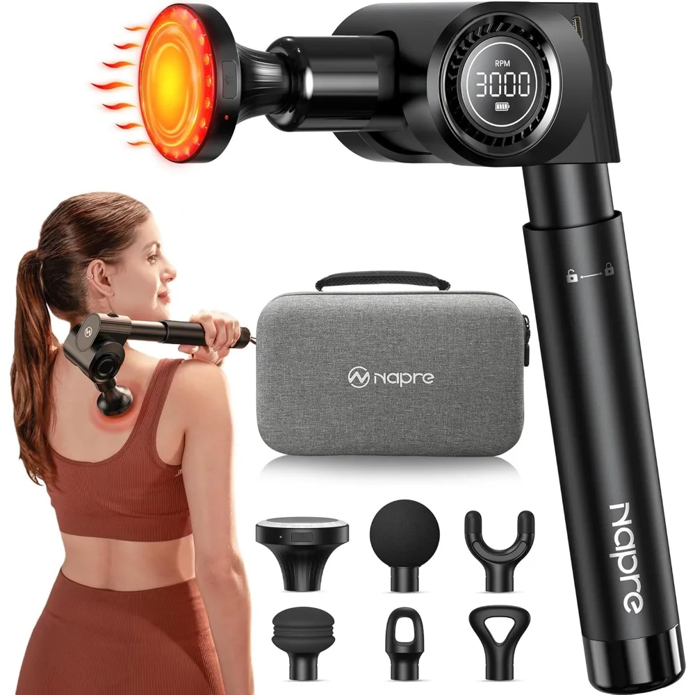 Massage Gun with Heat and Red Light Therapy,Deep Tissue Percussion Back Massager for Muscle/Neck/Body Pain Relief with Long Exte
Massage Gun with Heat and Red Light Therapy,Deep Tissue Percussion Back Massager for Muscle/Neck/Body Pain Relief with Long Exte