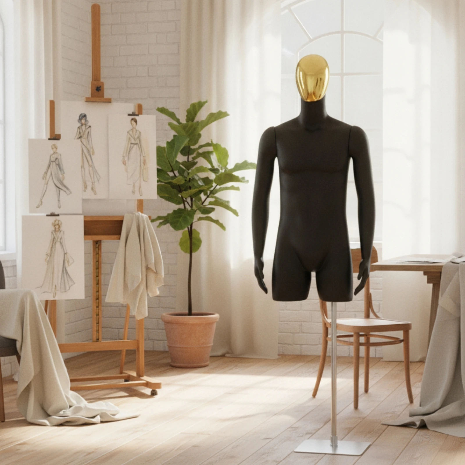 Upright Half Body Mannequin Realistic Male Bust Display Form for Retail Window Boutique Studio
Upright Half Body Mannequin Realistic Male Bust Display Form for Retail Window Boutique Studio