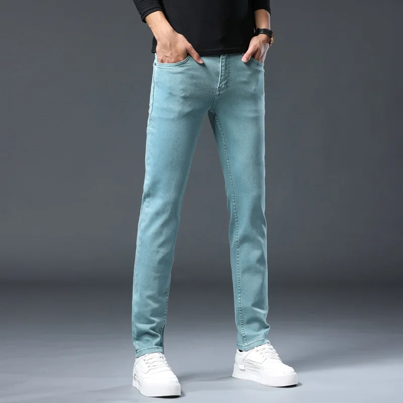 Sky blue jeans men 2024 Autumn New style skinny casual versatile high-end stretch slim trousers
Sky blue jeans men 2024 Autumn New style skinny casual versatile high-end stretch slim trousers