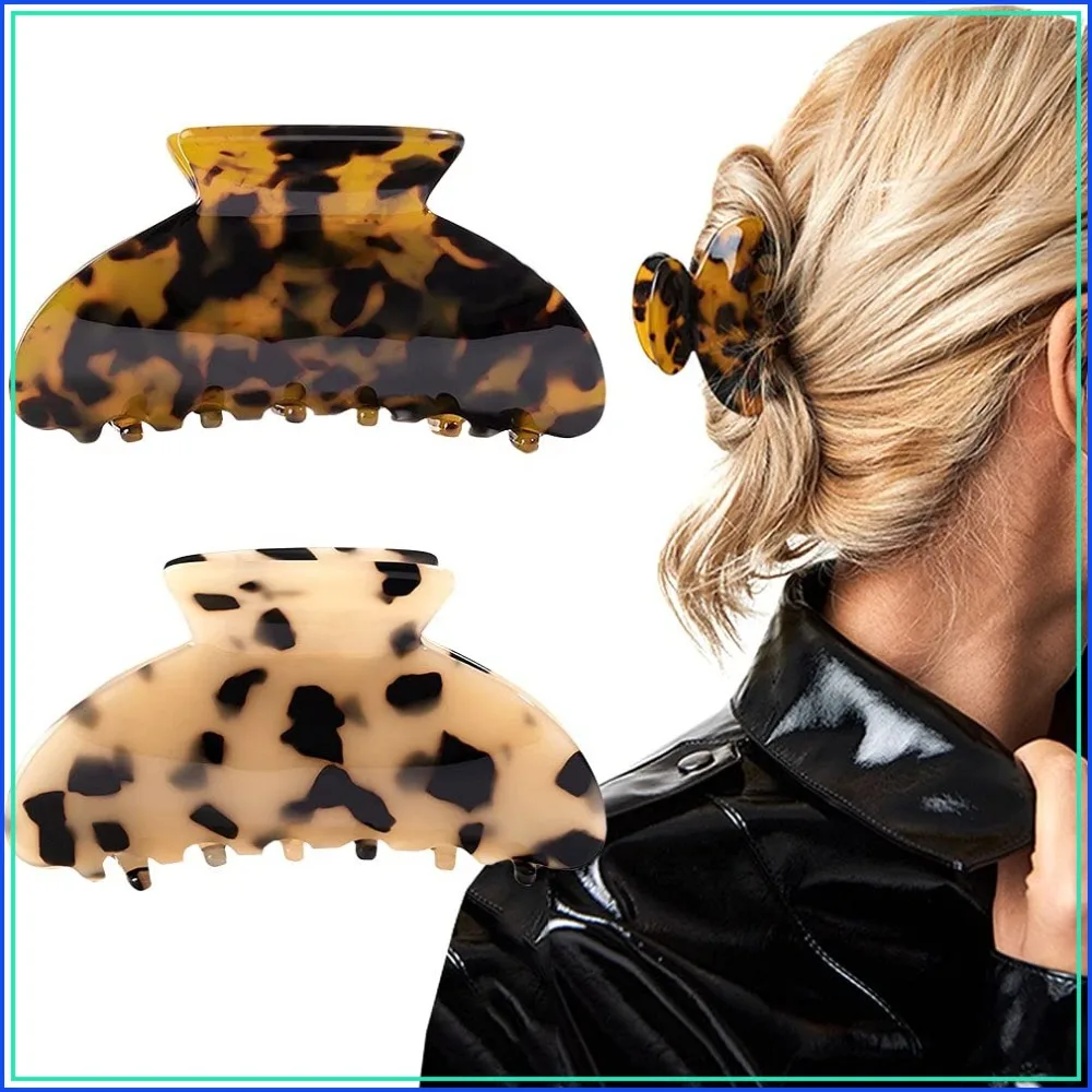 2PCS Hair Claw Banana Clips Tortoise Barrettes French Design Celluloid Leopard Print Fashion Accessories for Women
2PCS Hair Claw Banana Clips Tortoise Barrettes French Design Celluloid Leopard Print Fashion Accessories for Women