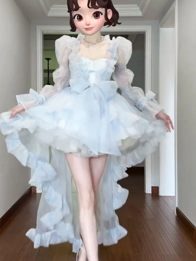 French Lolita Tube Top Vest Dress Women 2025 Summer New Sweet Girl Style High Waist Slimming Kawaii Fairy Lolita Princess Dress
French Lolita Tube Top Vest Dress Women 2025 Summer New Sweet Girl Style High Waist Slimming Kawaii Fairy Lolita Princess Dress