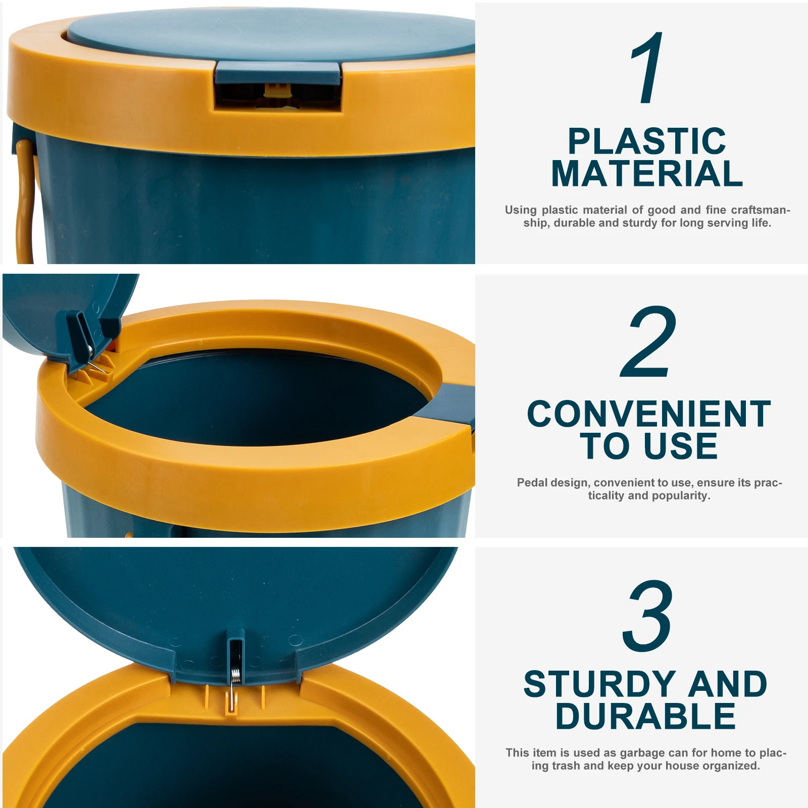 Trash Can Plastic Paper Basket with Cover Trashcan Lid Waste Bin Garbage Small Wastebasket Office
Trash Can Plastic Paper Basket with Cover Trashcan Lid Waste Bin Garbage Small Wastebasket Office