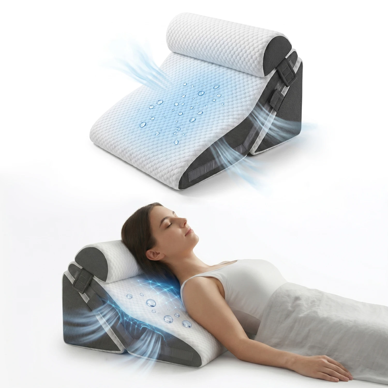 Ice Silk Orthopedic Wedge Pillow Set, 15-in-1 Adjustable Memory Foam Post Surgery Pillow,Incline Pillow for Acid Reflux/Snoring
Ice Silk Orthopedic Wedge Pillow Set, 15-in-1 Adjustable Memory Foam Post Surgery Pillow,Incline Pillow for Acid Reflux/Snoring