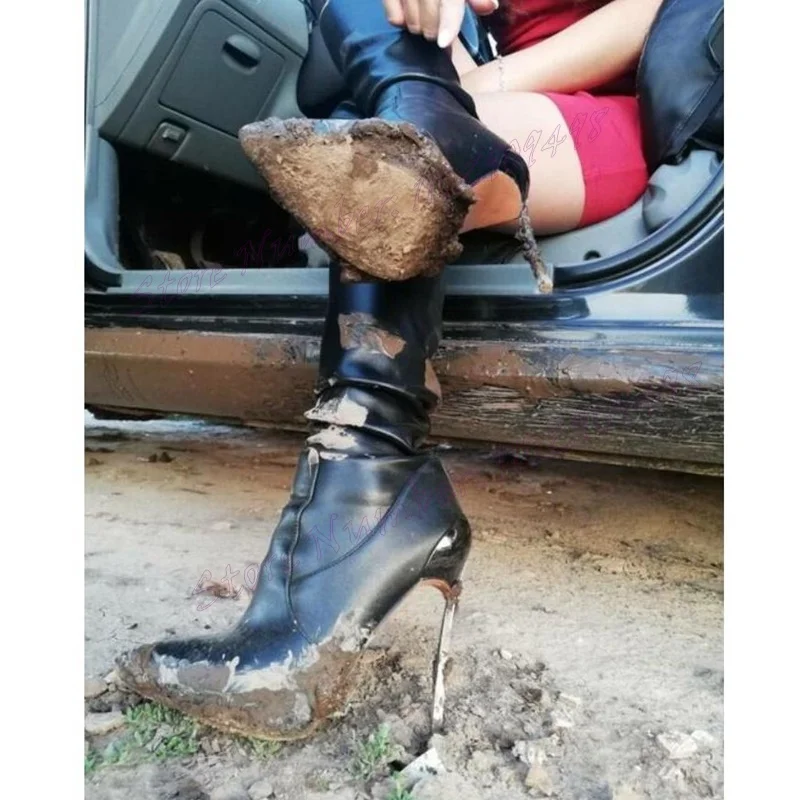 Black Metal Heels Over The Knee Boots Matte Leather Pointed Toe Shoes for Women Thin High Heels Shoes 2024 Zapatos Para Mujere
Black Metal Heels Over The Knee Boots Matte Leather Pointed Toe Shoes for Women Thin High Heels Shoes 2024 Zapatos Para Mujere