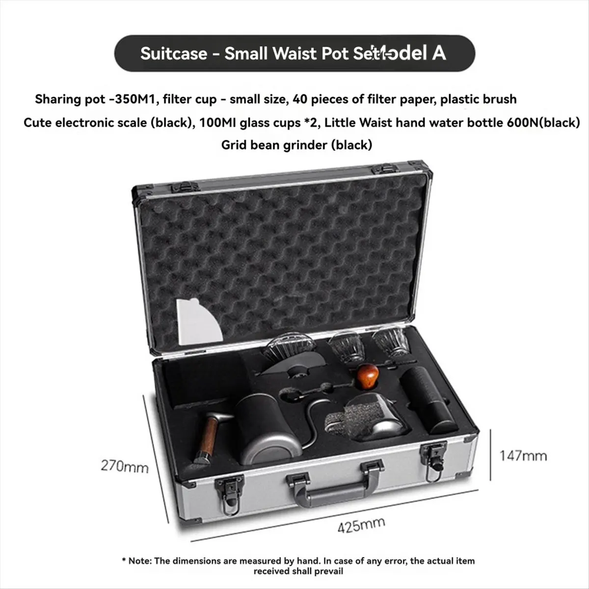 A47T Pour over Coffee Maker Set W/Coffee Pot Coffee Scale Dripping Cup Bean Grinder Outdoor Portable Metal Box Camping Gift A
A47T Pour over Coffee Maker Set W/Coffee Pot Coffee Scale Dripping Cup Bean Grinder Outdoor Portable Metal Box Camping Gift A