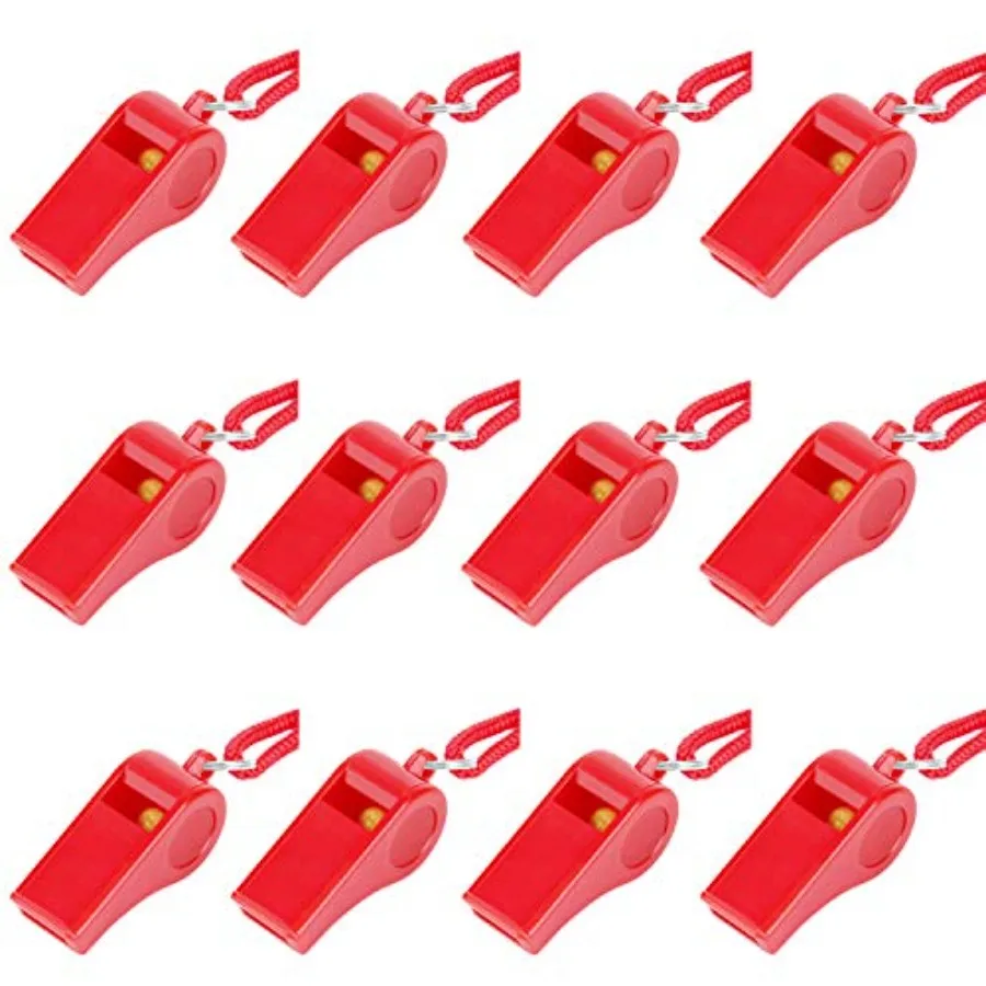 12PCS Red Emergency Whistle with Lanyard Super Loud Plastic Whistles Bulk Perfect for SelfDefense Lifeguard and Emergencies
12PCS Red Emergency Whistle with Lanyard Super Loud Plastic Whistles Bulk Perfect for SelfDefense Lifeguard and Emergencies