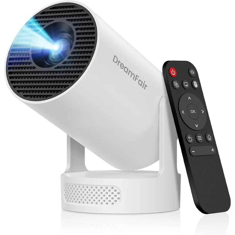 Portable 4K-Capable Projector with 170 ANSI Lumens, Bluetooth Connectivity, 5W Speaker, 210° Rotation, and Auto Keystone Correct
Portable 4K-Capable Projector with 170 ANSI Lumens, Bluetooth Connectivity, 5W Speaker, 210° Rotation, and Auto Keystone Correct