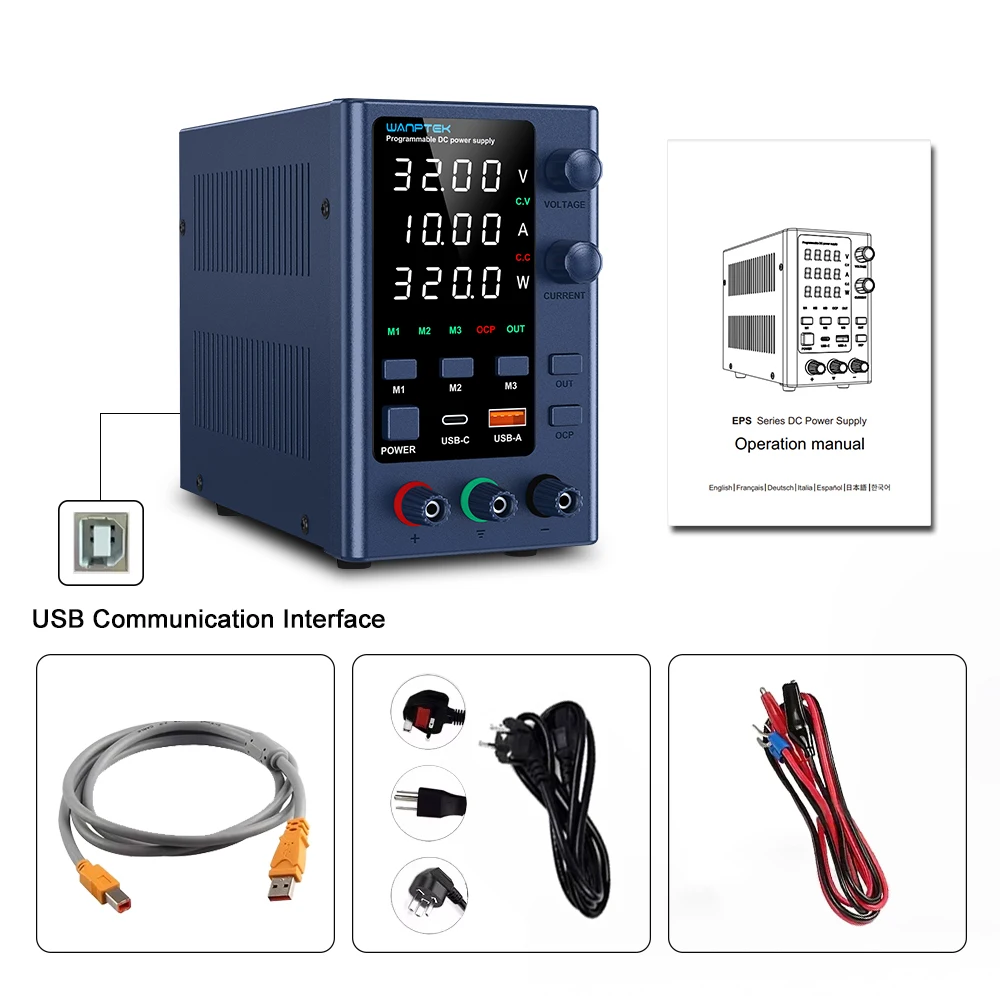 Wanptek 32V 5A 10A 62V 5A Lab adjustable storage function communication interface connected to PC switch DC power supply 120V 3A
Wanptek 32V 5A 10A 62V 5A Lab adjustable storage function communication interface connected to PC switch DC power supply 120V 3A