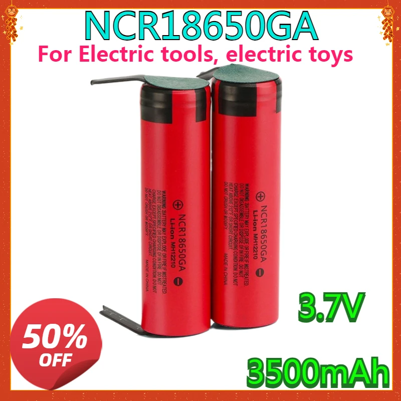NEW High-quality NCR18650 GA Rechargeable Battery, Lithium Battery, 18650 3.7V 3500mAh 20A Discharge+ DIY Welding Nickel Sheet
NEW High-quality NCR18650 GA Rechargeable Battery, Lithium Battery, 18650 3.7V 3500mAh 20A Discharge+ DIY Welding Nickel Sheet