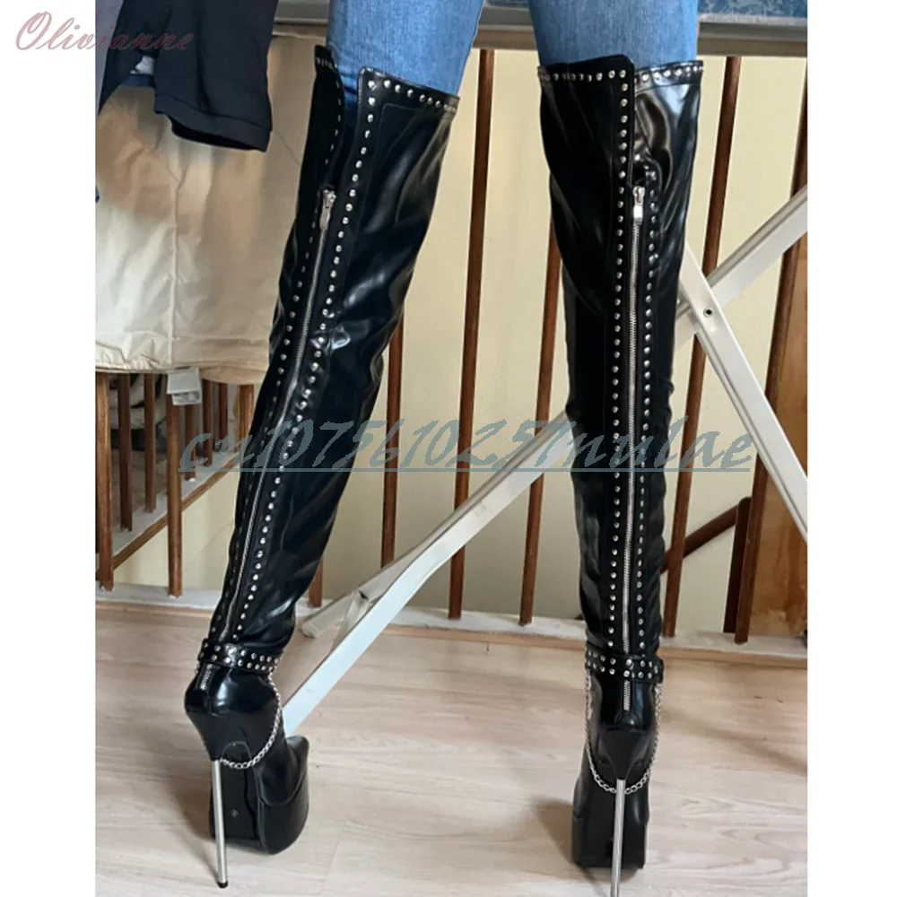 Round Rivets Decor Blak Back Zipper Long Boots Platform Stiletto High Heel Fashion Hot Girls Party Women Shoes 2025 Para Mujere
Round Rivets Decor Blak Back Zipper Long Boots Platform Stiletto High Heel Fashion Hot Girls Party Women Shoes 2025 Para Mujere