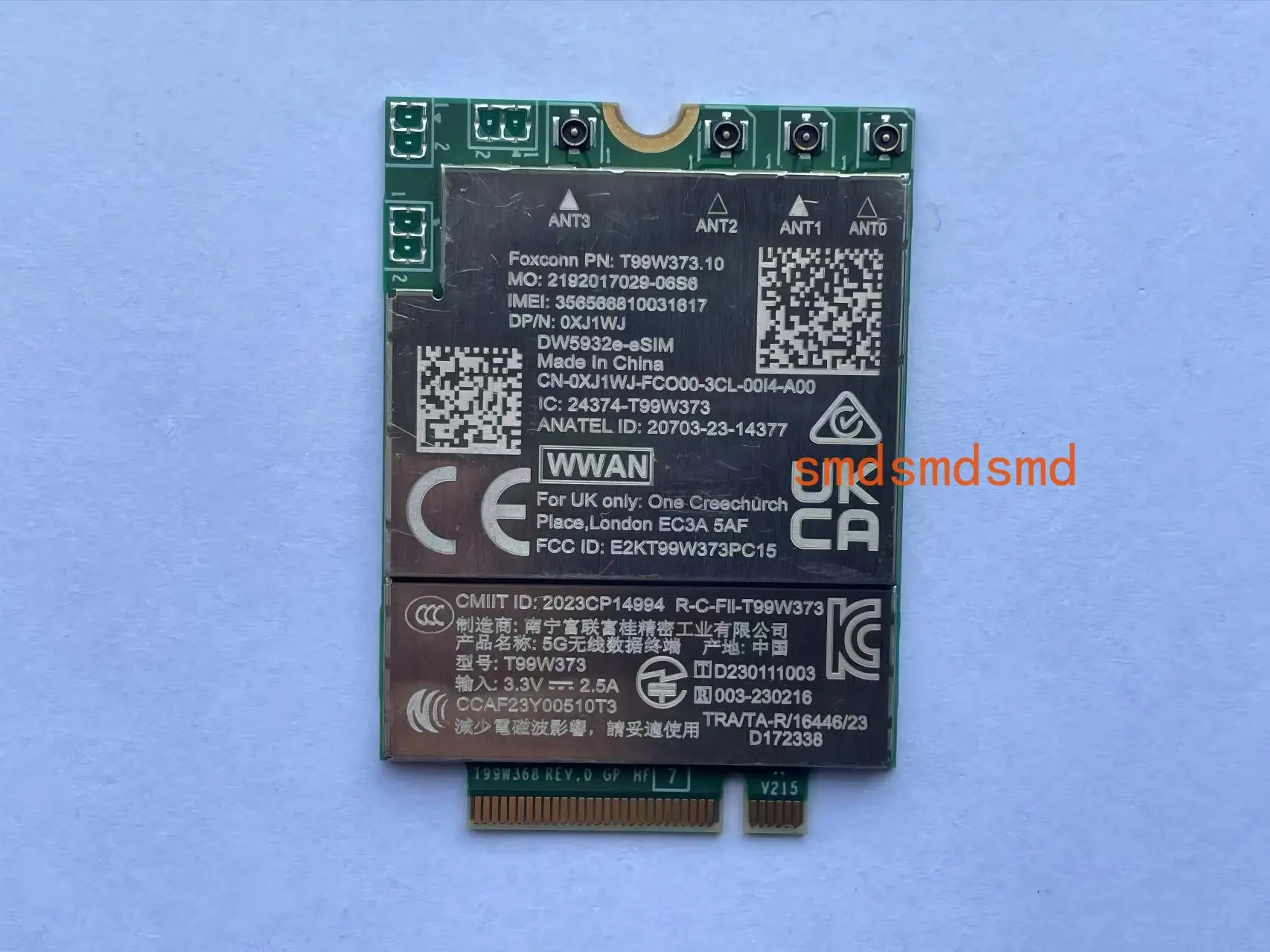 T99W373 DW5932e eSim Snapdragon X62 Global 5G Modem LTE Cat19 M2 Wireless WWAN для Latitude 7350 7450 7650 9450
T99W373 DW5932e eSim Snapdragon X62 Global 5G Modem LTE Cat19 M2 Wireless WWAN для Latitude 7350 7450 7650 9450