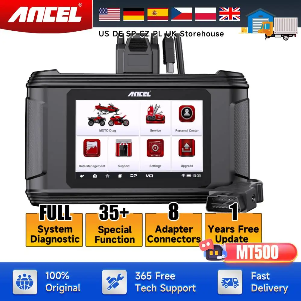 Motorcycle Scanner Full-System OBD2 Diagnostic Tool with Quick Service Resets Advanced Programming ANCEL MT500 Fits for Harley
Motorcycle Scanner Full-System OBD2 Diagnostic Tool with Quick Service Resets Advanced Programming ANCEL MT500 Fits for Harley