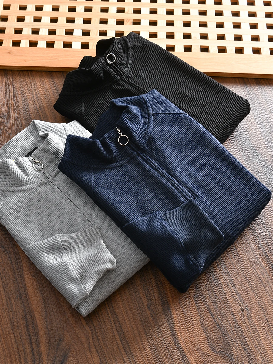 Line Men's Fashionable Half-Zip Color Sweatshirt Jacket Breathable Waffle Texture Autumn Wear Casual Loose Fit
Line Men's Fashionable Half-Zip Color Sweatshirt Jacket Breathable Waffle Texture Autumn Wear Casual Loose Fit