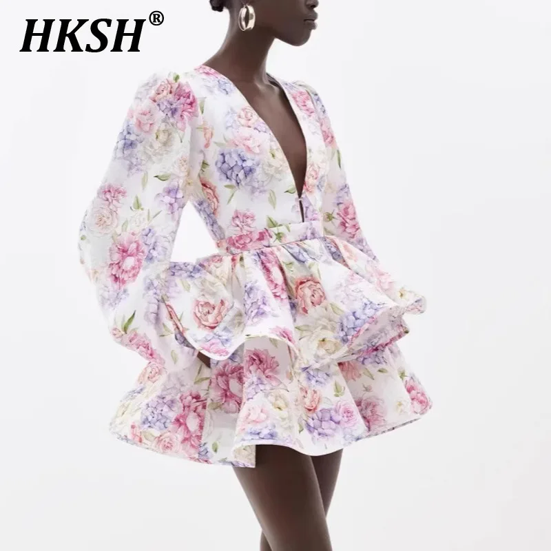 HKSH Summer New Women Tide Ins Fashion Elegant Sweet Style Casual High Street V-neck Lantern Sleeve Printed Short Dresses HK5674
HKSH Summer New Women Tide Ins Fashion Elegant Sweet Style Casual High Street V-neck Lantern Sleeve Printed Short Dresses HK5674