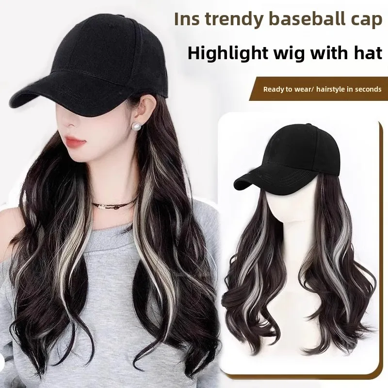 Hat Wig Women's One Fashion Versatile Highlights Big Waves Long Curly Hair Peaked Cap Daily Whole Wig Headgear
Hat Wig Women's One Fashion Versatile Highlights Big Waves Long Curly Hair Peaked Cap Daily Whole Wig Headgear