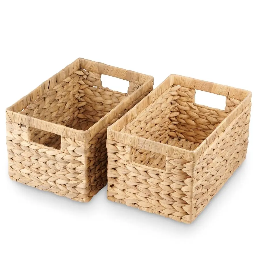 Набор из 2-х средних декоративных плетеных корзин для хранения Hyacinth, прямоугольные плетеные контейнеры для организации полок
Набор из 2-х средних декоративных плетеных корзин для хранения Hyacinth, прямоугольные плетеные контейнеры для организации полок