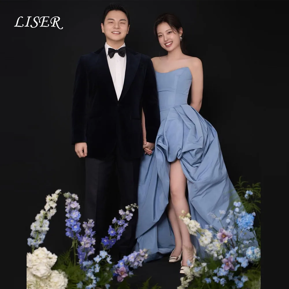 Liser Strapless A-Line Evening Party Dresses Korea Blue Taffeta Silk Wedding Women Gowns Event Prom Gowns Customized 저녁 드레스
Liser Strapless A-Line Evening Party Dresses Korea Blue Taffeta Silk Wedding Women Gowns Event Prom Gowns Customized 저녁 드레스