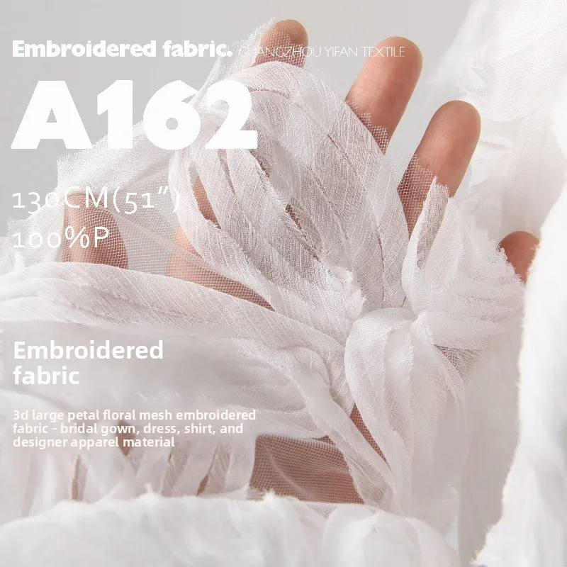 3D Petal Mesh Embroidery Fabric for Wedding Dress Childrens Clothing Design Cloth Diy By The Yard Sewing Material
3D Petal Mesh Embroidery Fabric for Wedding Dress Childrens Clothing Design Cloth Diy By The Yard Sewing Material