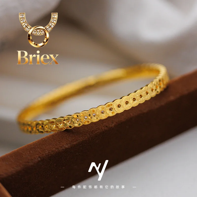 Briex Jewelry Luxury 24K 9999 Pure Gold real gold Hollow Ice Crushed Copper Bracelet Full Circle Coin Ring Bracelet
Briex Jewelry Luxury 24K 9999 Pure Gold real gold Hollow Ice Crushed Copper Bracelet Full Circle Coin Ring Bracelet