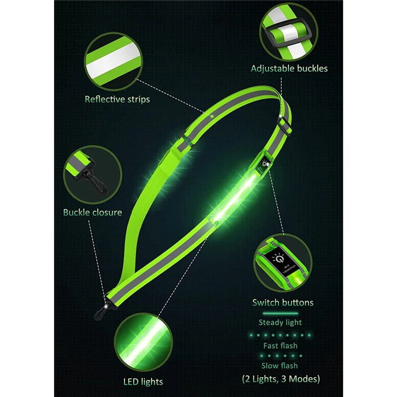 LED Reflective Belt Walking Gear,Safety Light for Walkers At Night,Safety Rechargeable Reflective Running Gear,Black M
LED Reflective Belt Walking Gear,Safety Light for Walkers At Night,Safety Rechargeable Reflective Running Gear,Black M