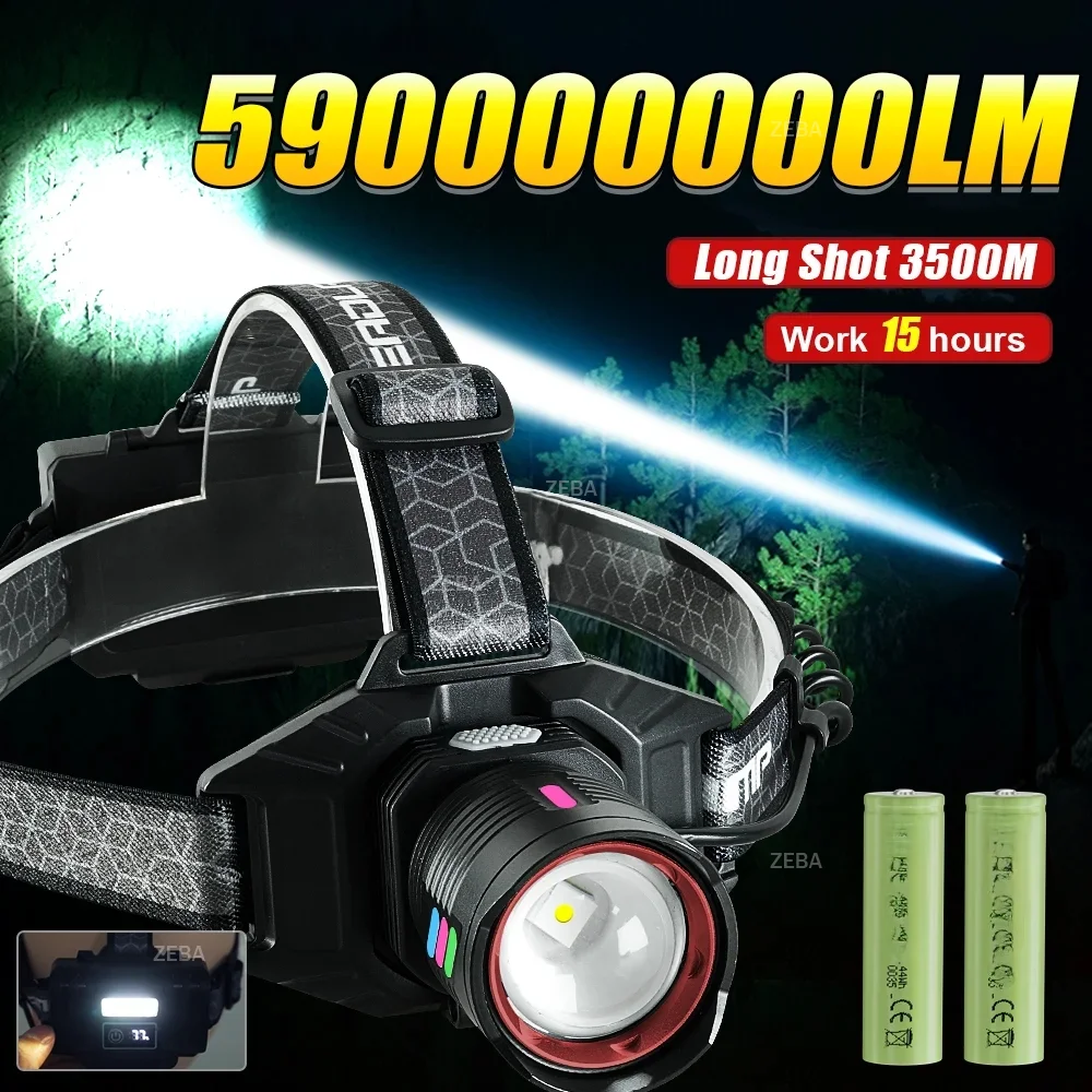 Самый мощный светодиодный налобный фонарь 590000000LM, ультраяркий, дальность 3500 м, перезаряжаемый, на аккумуляторе 18650, для активного отдыха
Самый мощный светодиодный налобный фонарь 590000000LM, ультраяркий, дальность 3500 м, перезаряжаемый, на аккумуляторе 18650, для активного отдыха