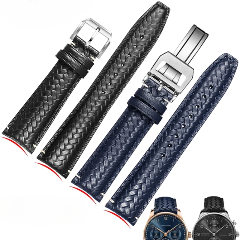 Solid Steel Buckle Woven Genuine Cow Leather Watchband for IWC Portuguese IW344205 IW503312 Breathable Comfortable Strap 20 22mm
Solid Steel Buckle Woven Genuine Cow Leather Watchband for IWC Portuguese IW344205 IW503312 Breathable Comfortable Strap 20 22mm