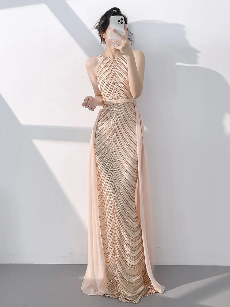 Вечернее платье женское 2026: Новинка, элитное, легкое, роскошное, для торжеств, с пайетками, золотое, фасон «рыбий хвост», длинное
Вечернее платье женское 2026: Новинка, элитное, легкое, роскошное, для торжеств, с пайетками, золотое, фасон «рыбий хвост», длинное